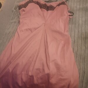 Guess Pink Lace-Trimmed Midi Dress